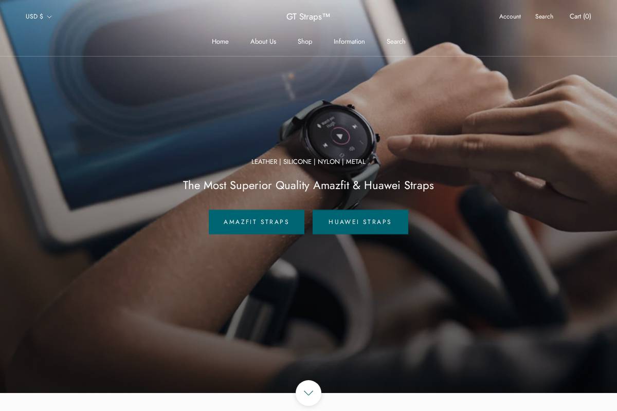 gtstraps.com homepage screenshot