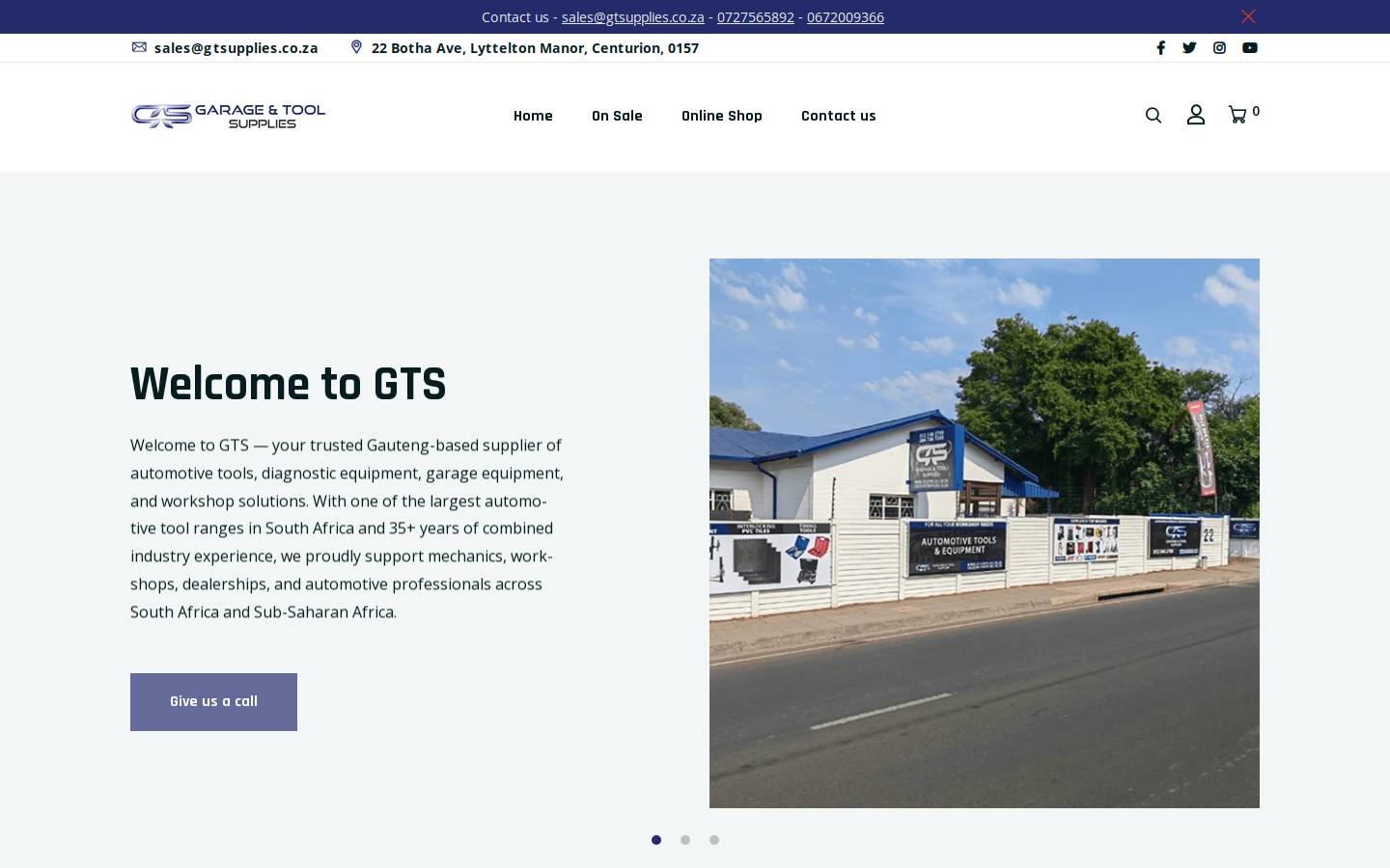 gtsupplies.co.za homepage screenshot