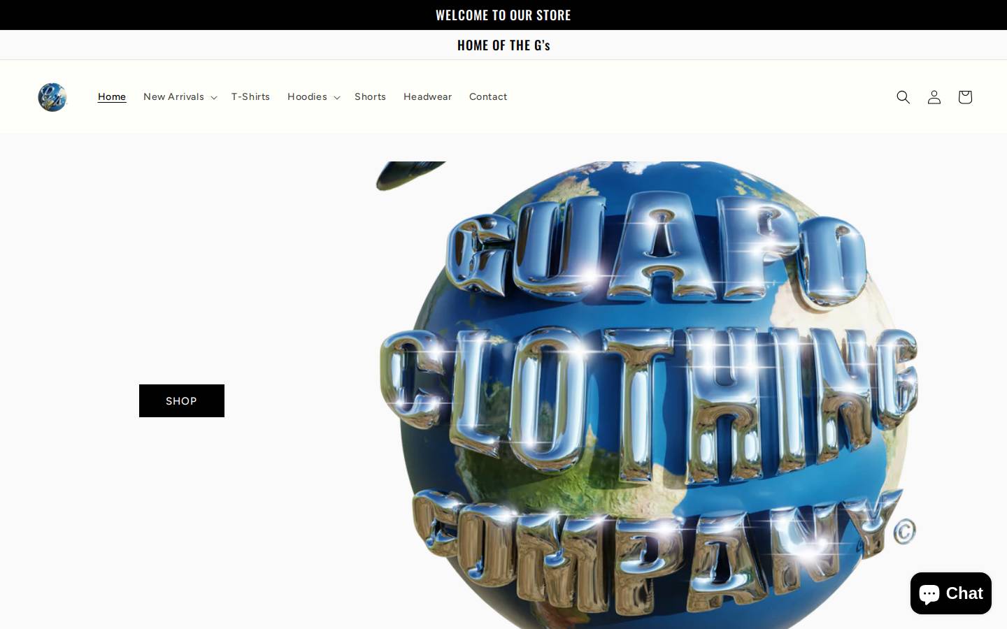 guapoclothingco.com homepage screenshot