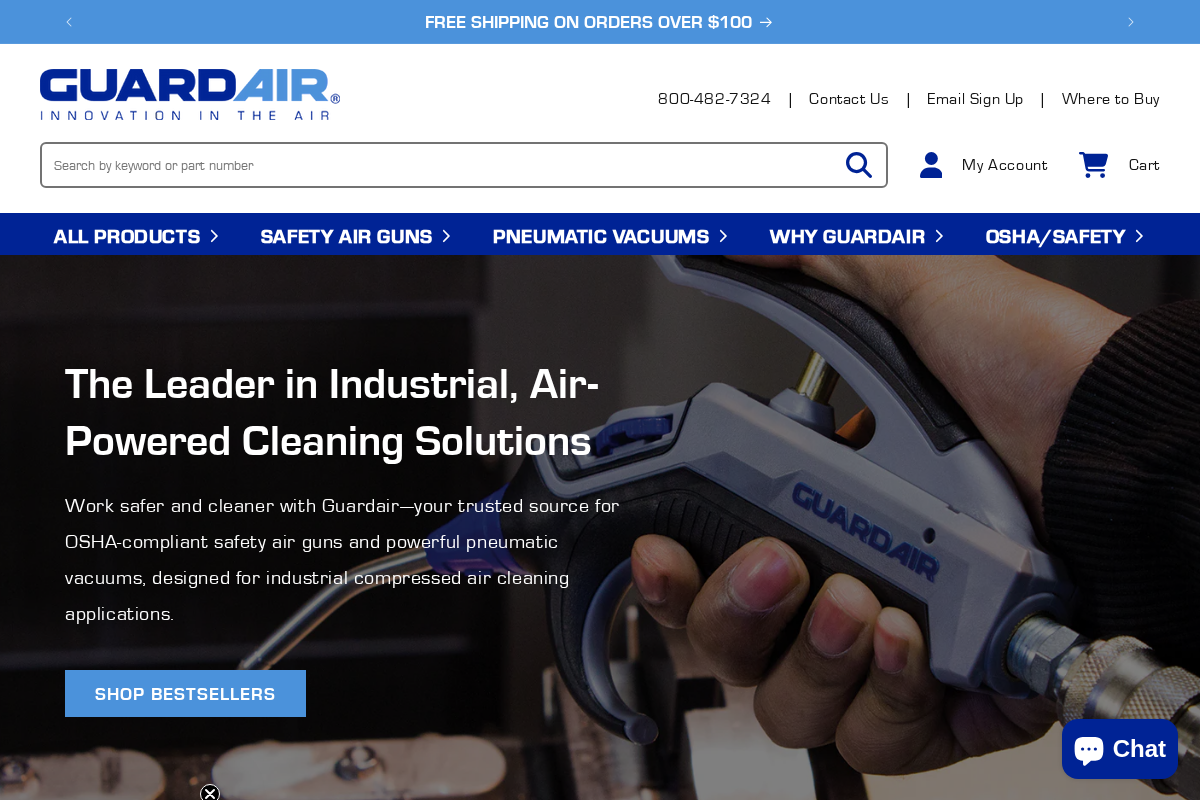Guardair Corporation homepage screenshot
