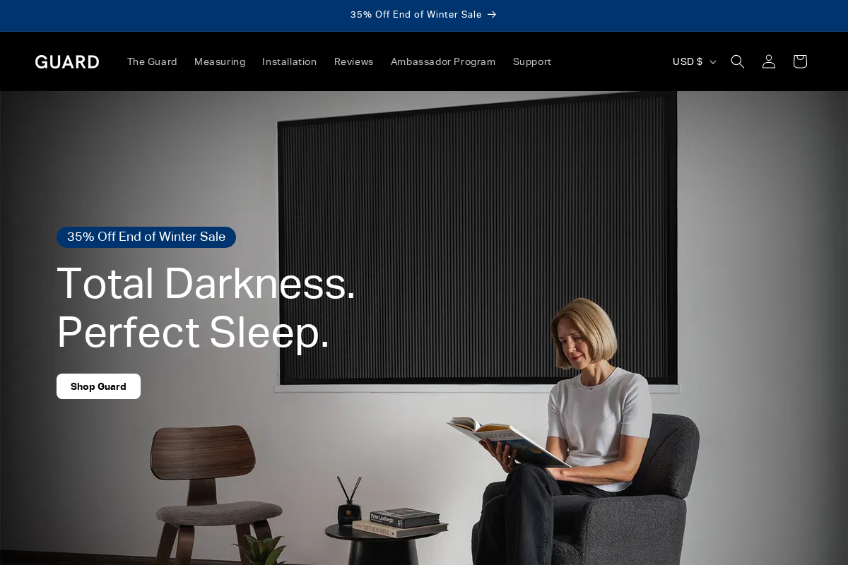 Guard Blinds homepage screenshot