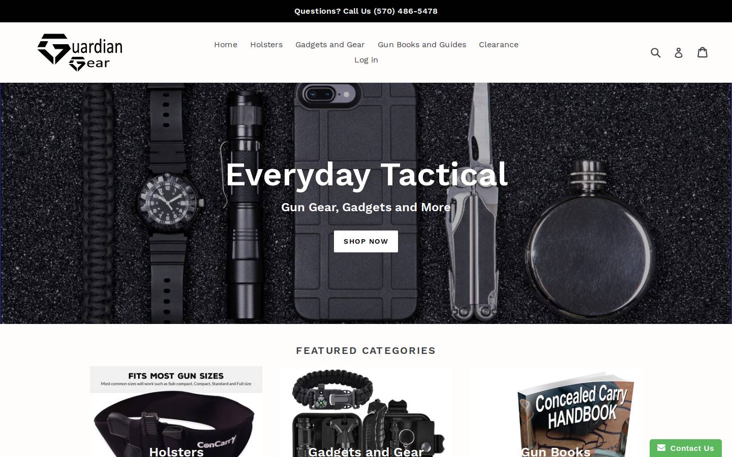 guardiangear.cc homepage screenshot