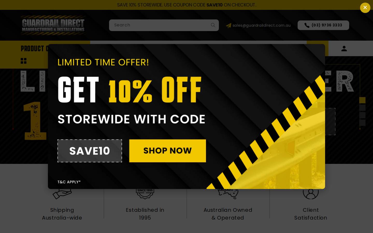 guardraildirect.com.au homepage screenshot