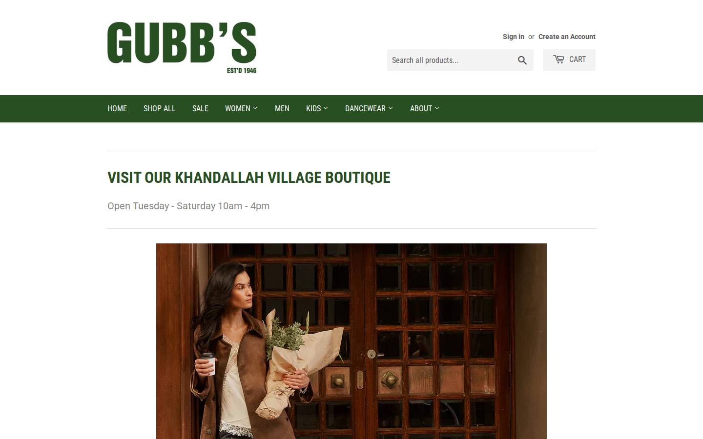 gubbsshoes.co.nz homepage screenshot