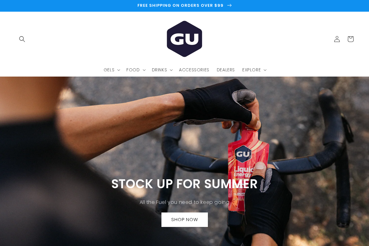 GU Energy New Zealand homepage screenshot