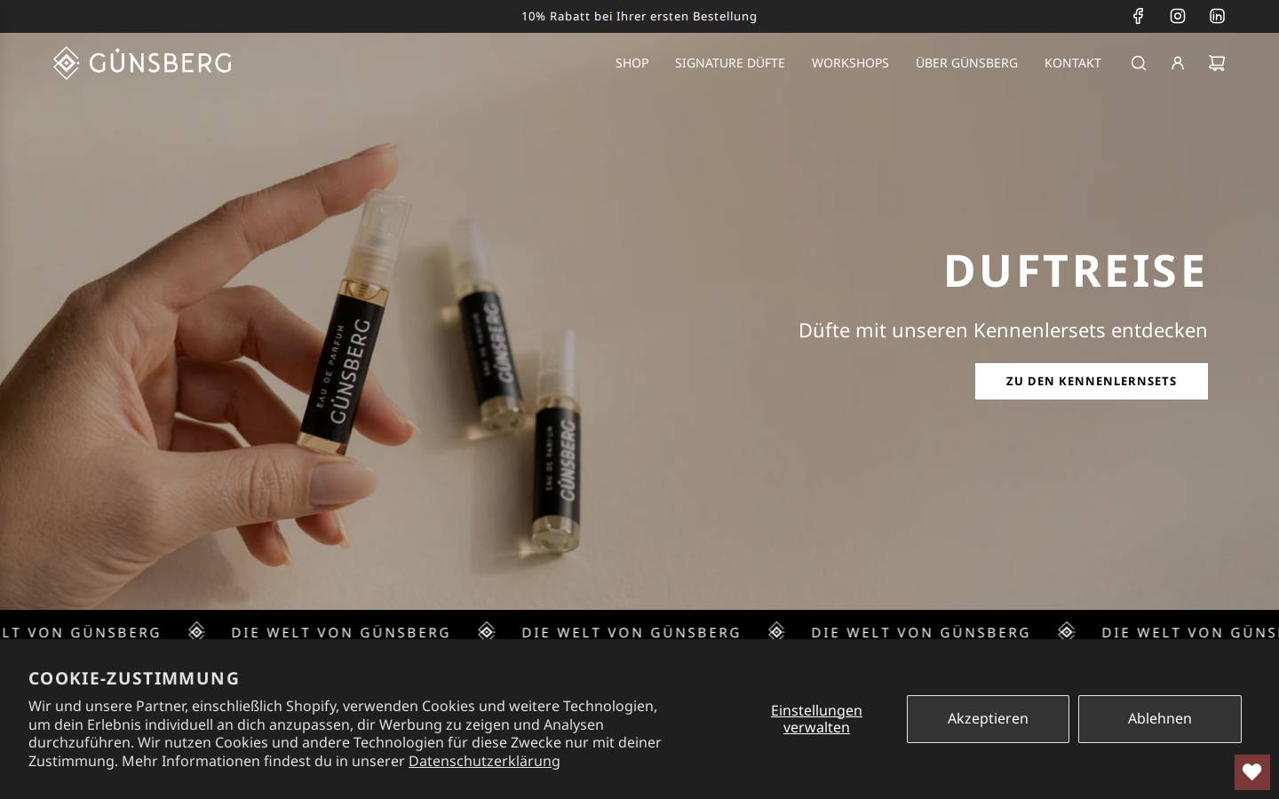guensberg.at homepage screenshot