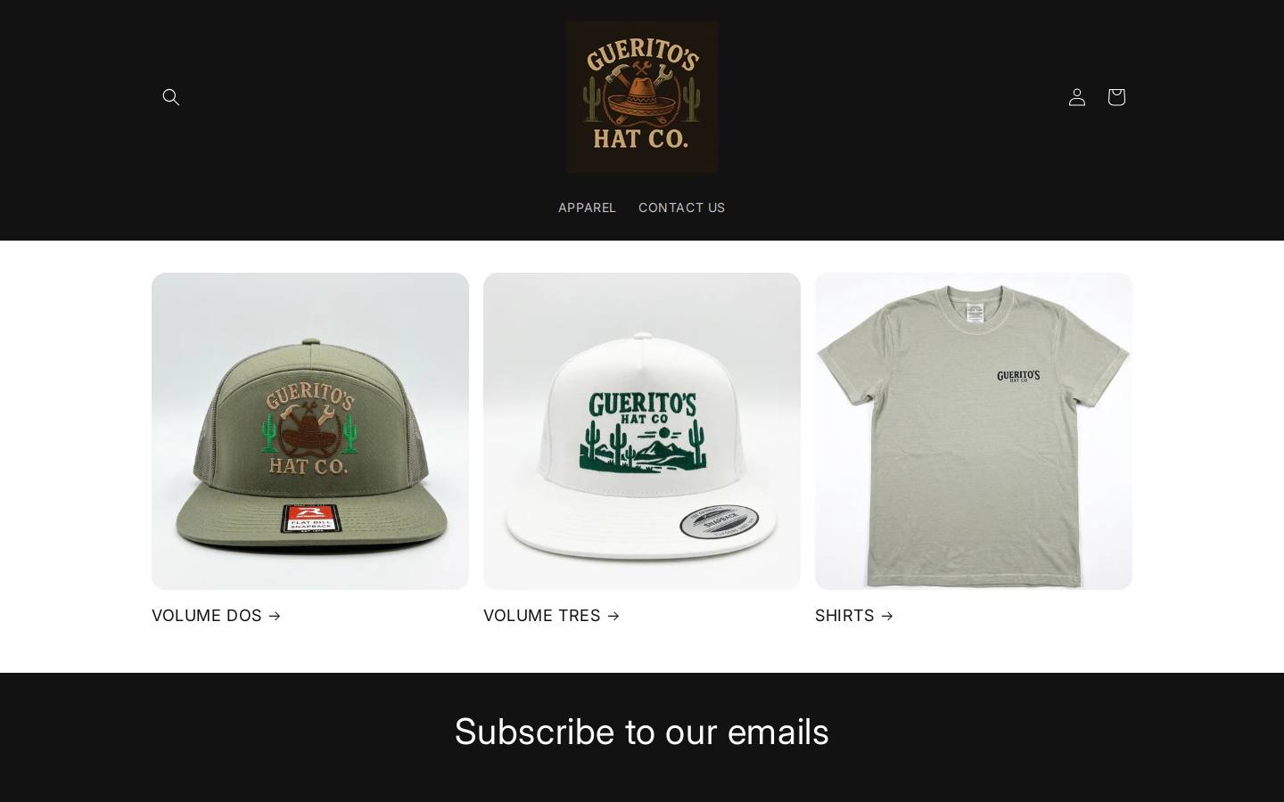 gueritoshatcompany.com homepage screenshot