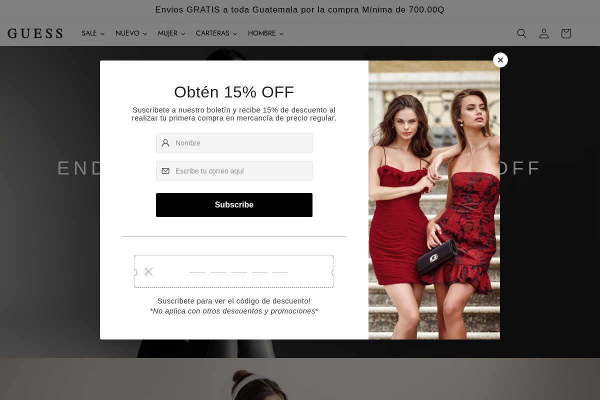 GUESS GUATEMALA | WEB OFICIAL homepage screenshot