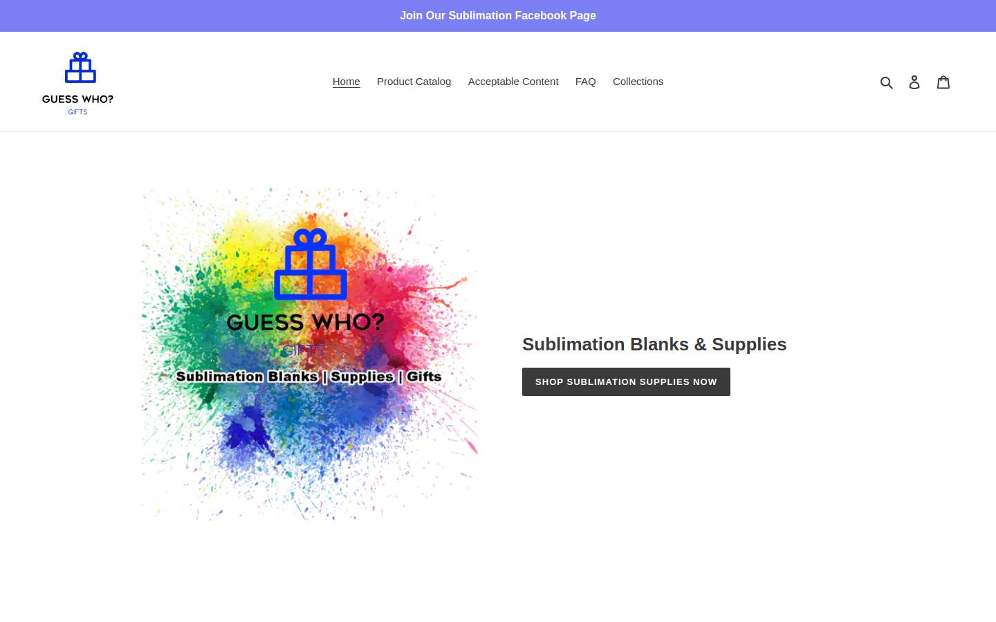 guesswhogifts.com homepage screenshot
