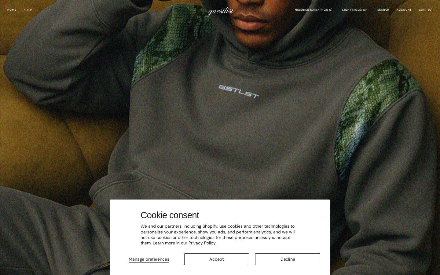 guestlistclo.com homepage screenshot