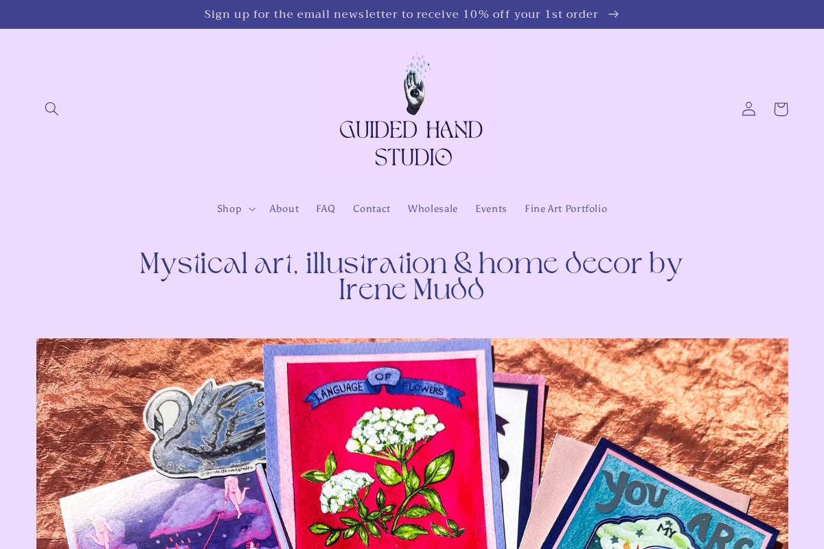 guidedhandstudio.com homepage screenshot