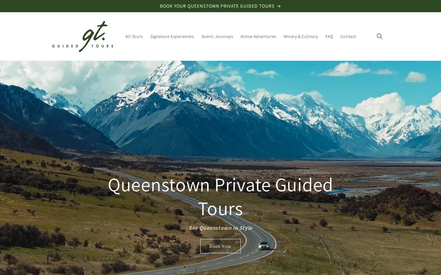 guidedtours.co.nz homepage screenshot