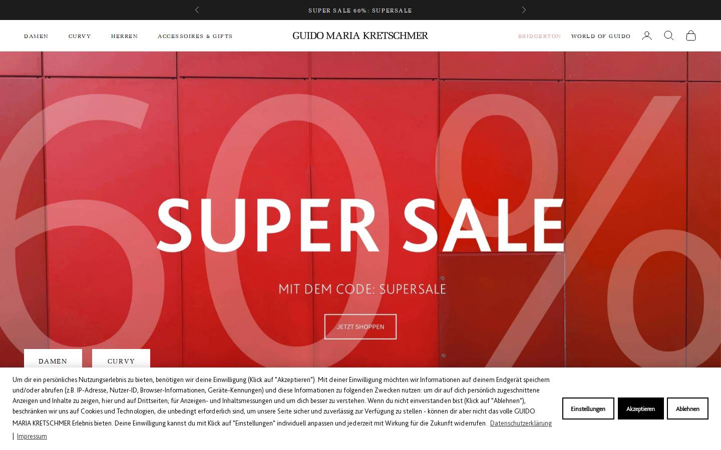 Guido Maria Kretschmer Fashion homepage screenshot