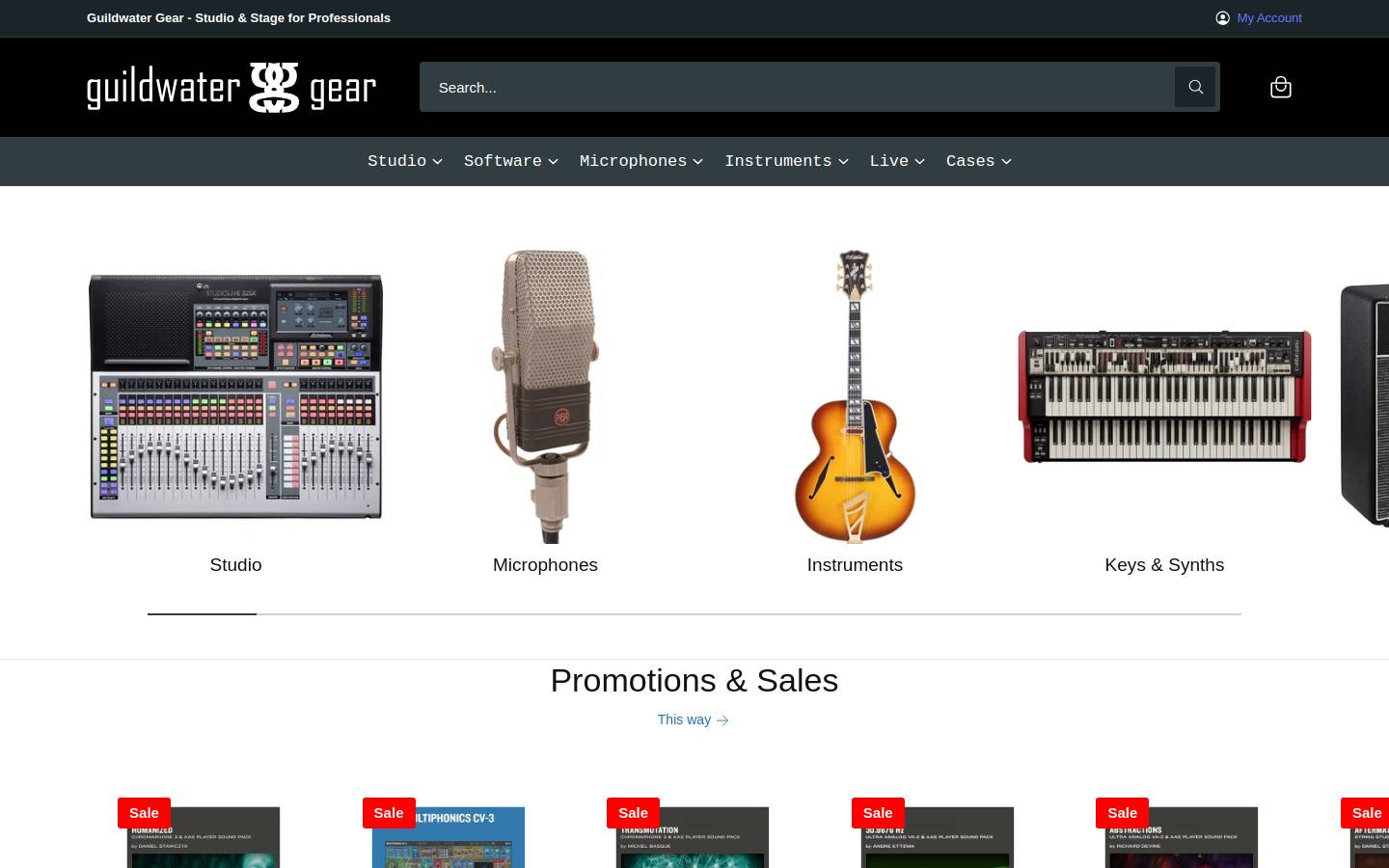 guildwatergear.com homepage screenshot