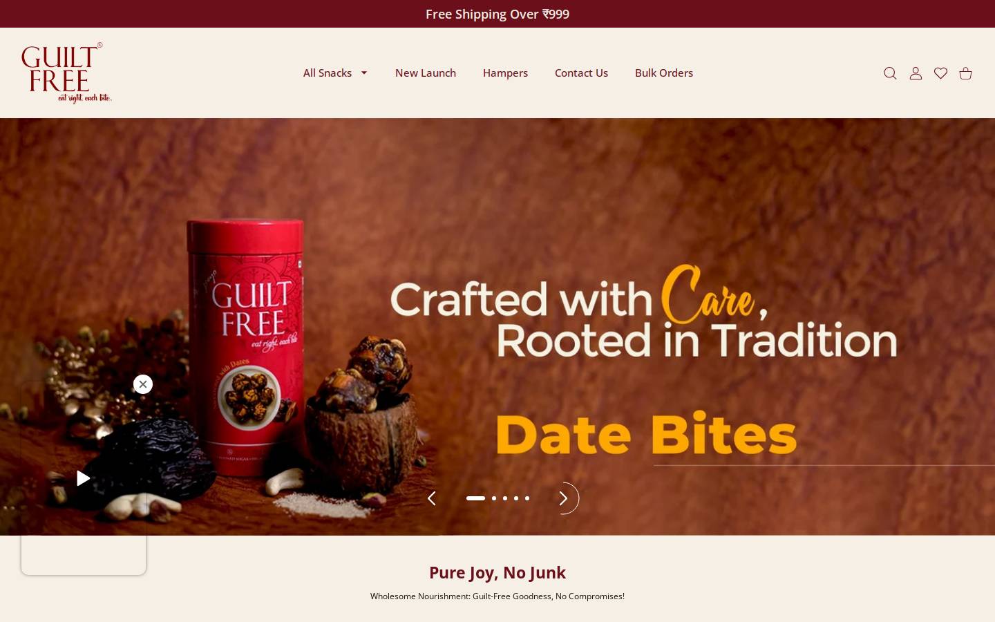 guiltfreee.com homepage screenshot