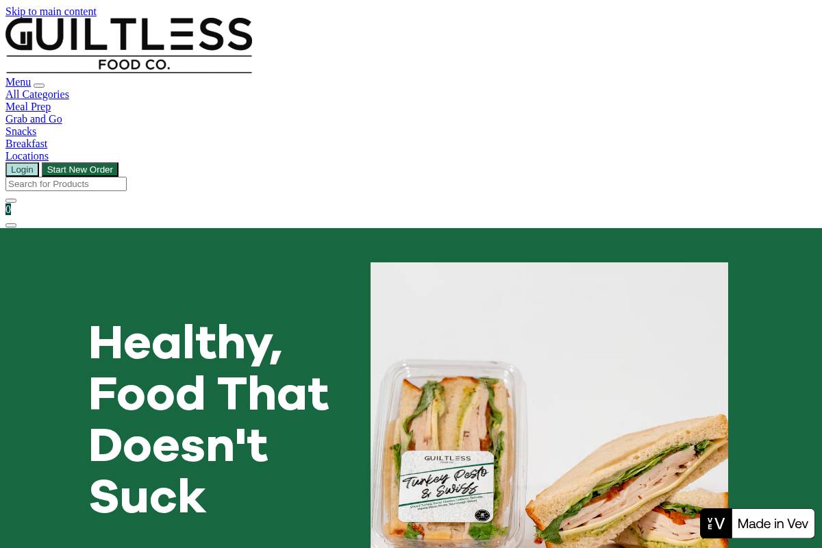 guiltlessfoodco.com homepage screenshot