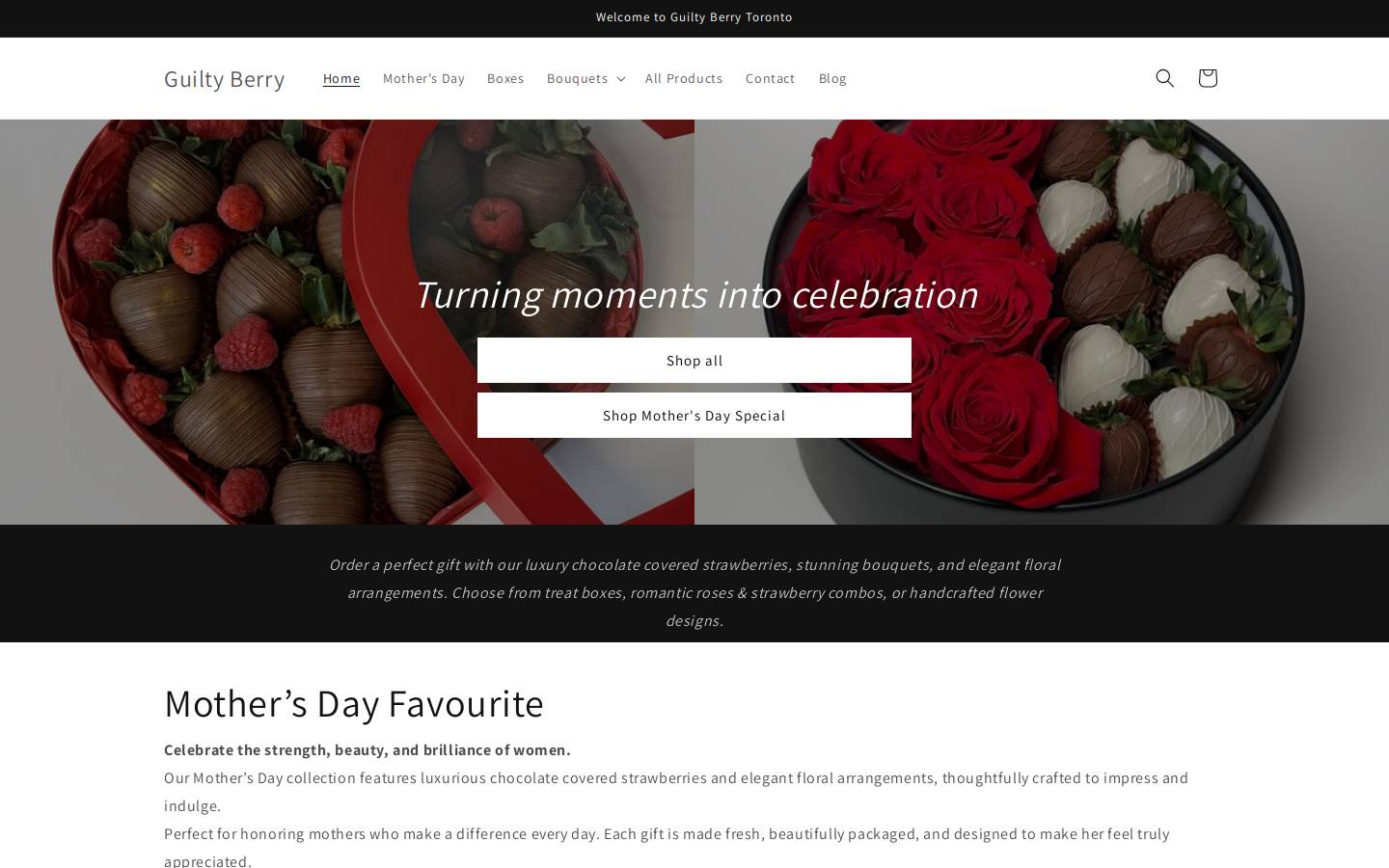 guiltyberry.ca homepage screenshot