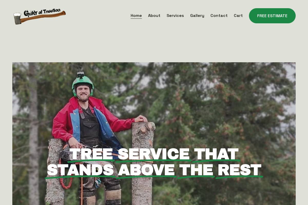 guiltyoftreeson.com homepage screenshot