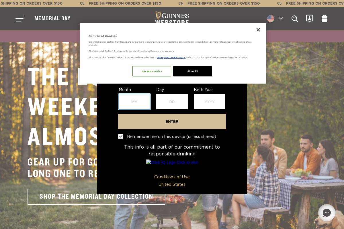Guinness homepage screenshot