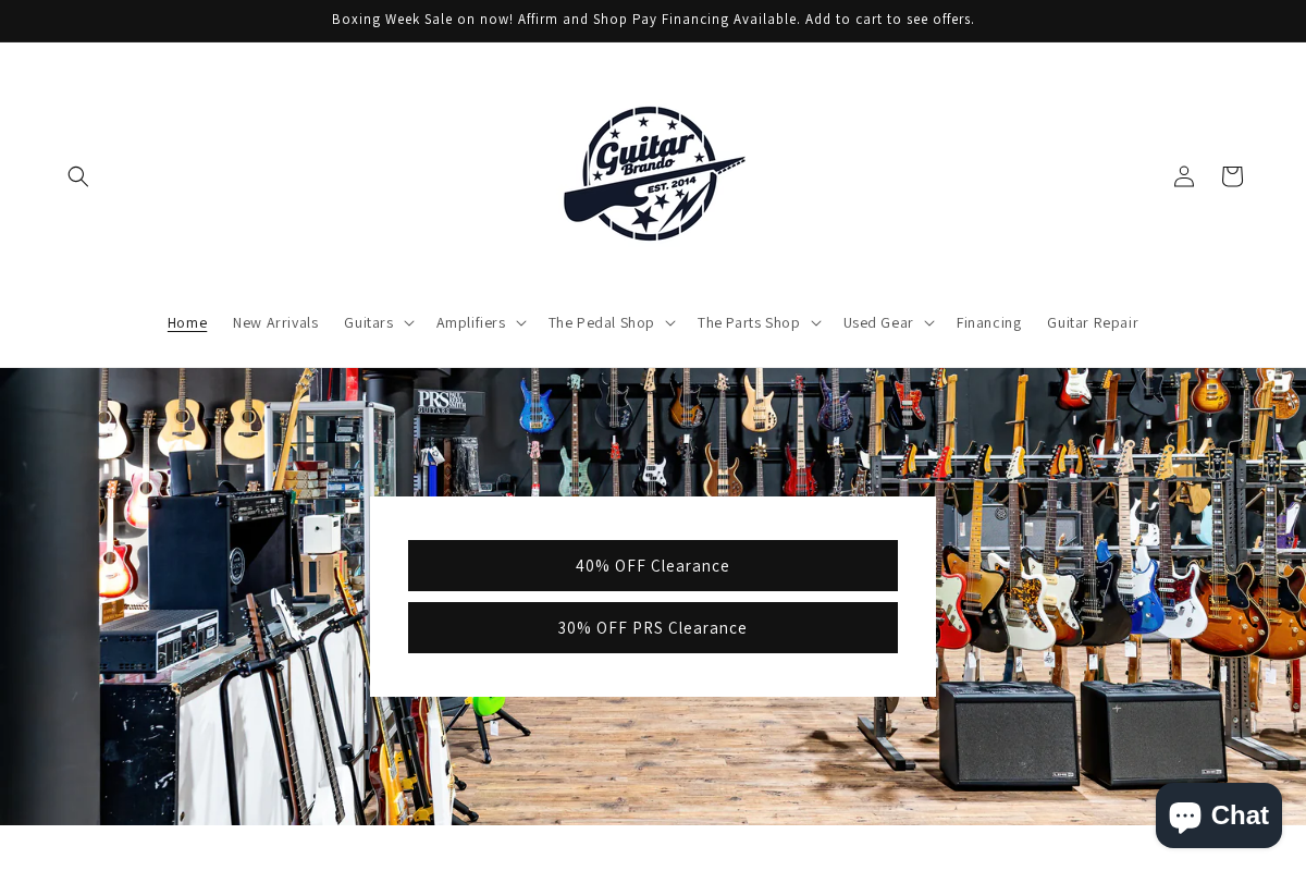 Guitar Brando homepage screenshot