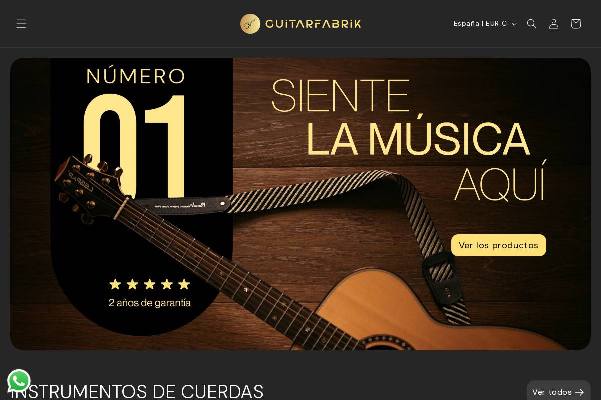 guitarfabrik.com homepage screenshot