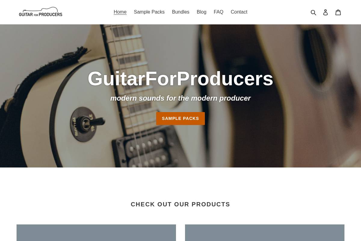guitarforproducers.com homepage screenshot