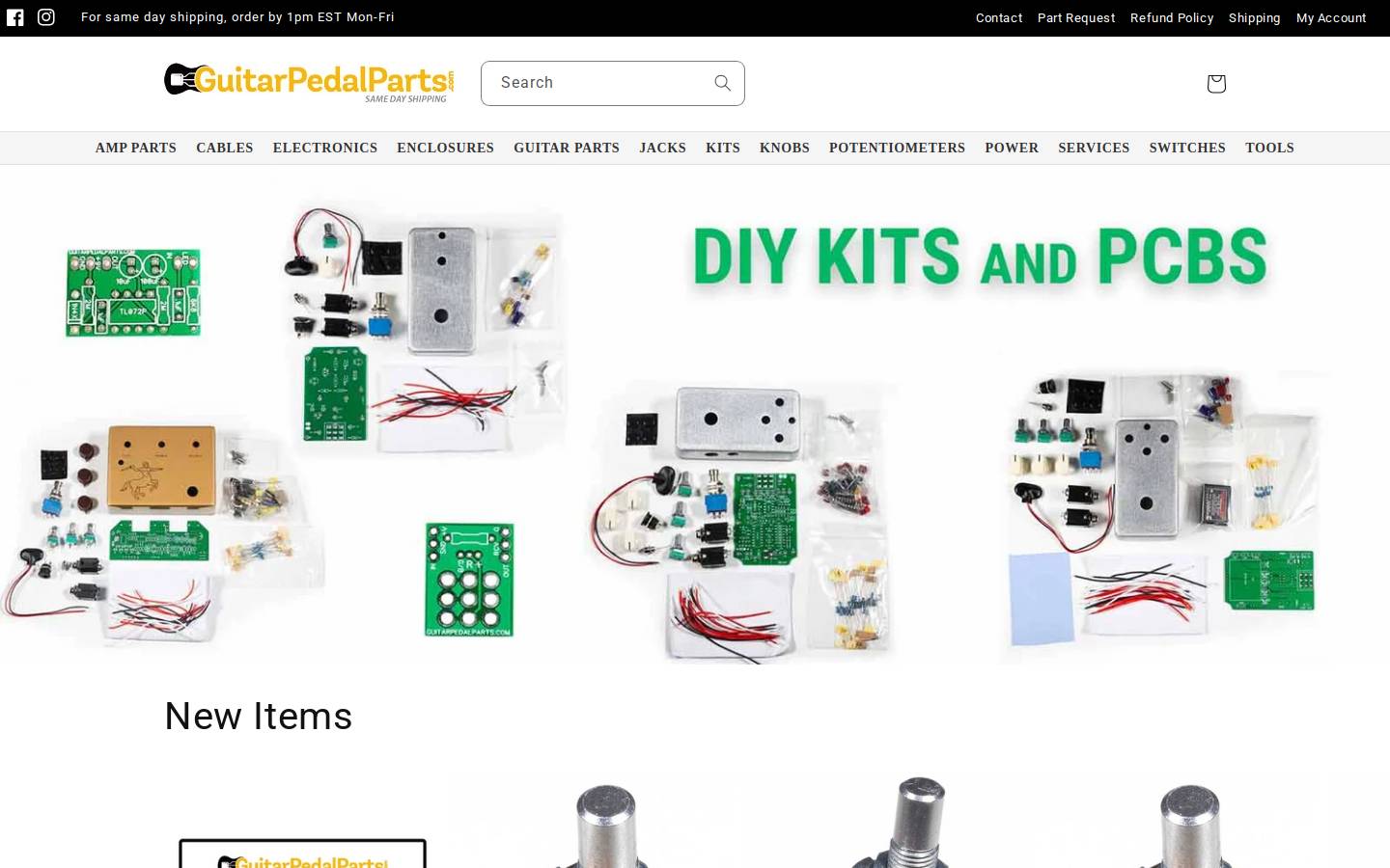Guitar Pedal Parts homepage screenshot