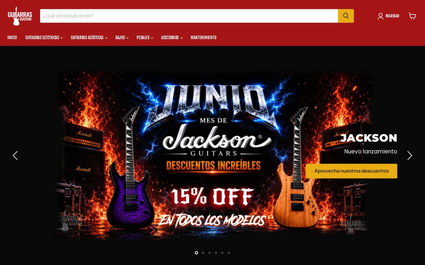 guitarrascustom.com.co homepage screenshot