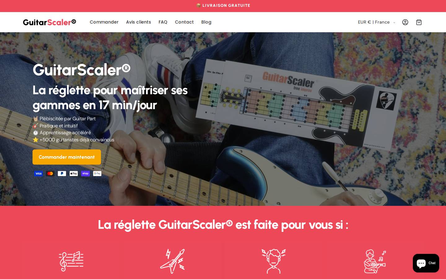 guitarscaler.com homepage screenshot