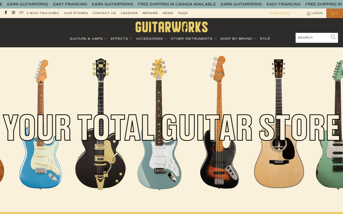 guitarworks.ca homepage screenshot