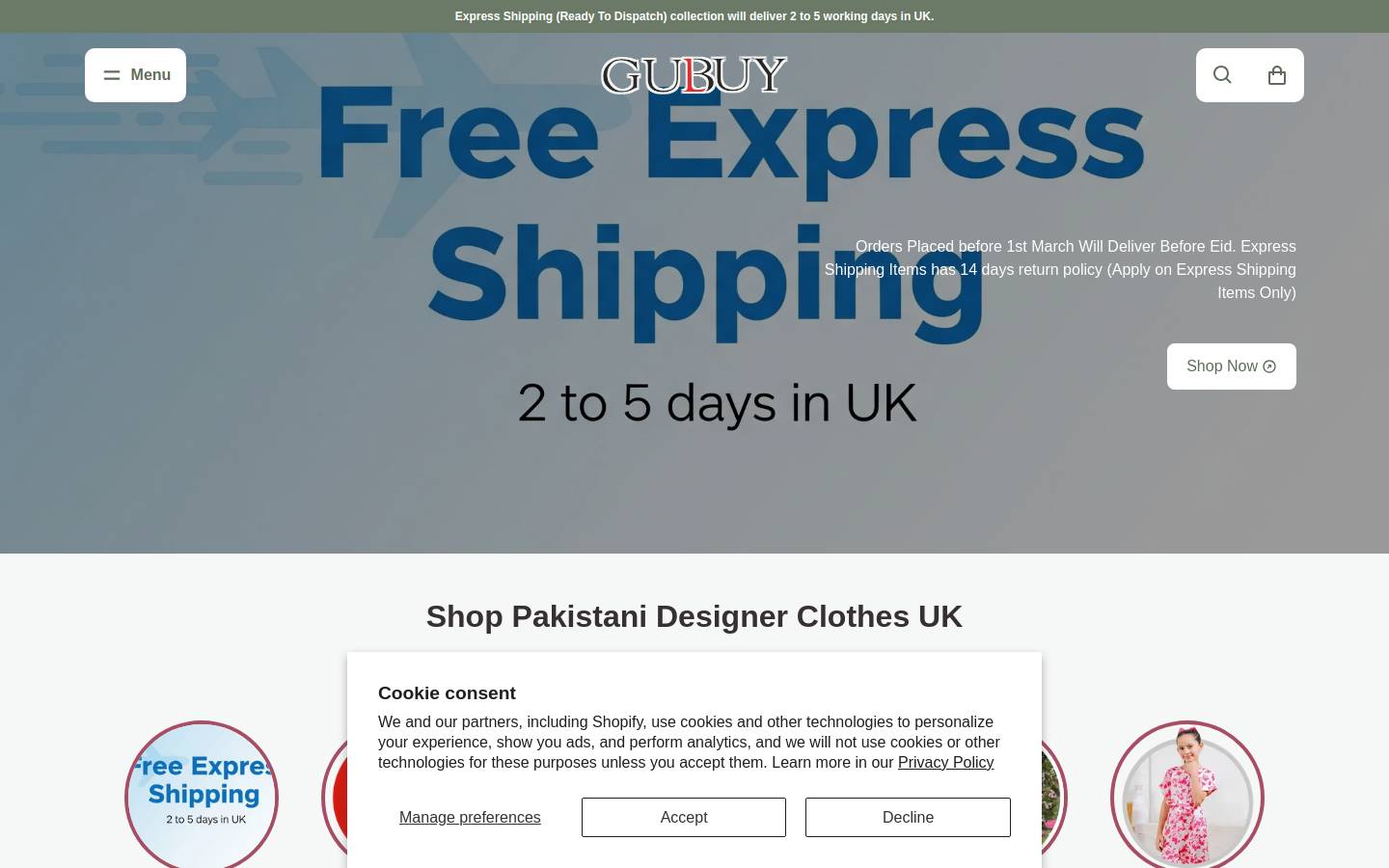 GulBuy Online Clothes Store homepage screenshot