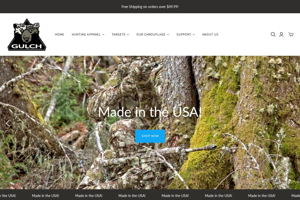 gulchgear.com homepage screenshot