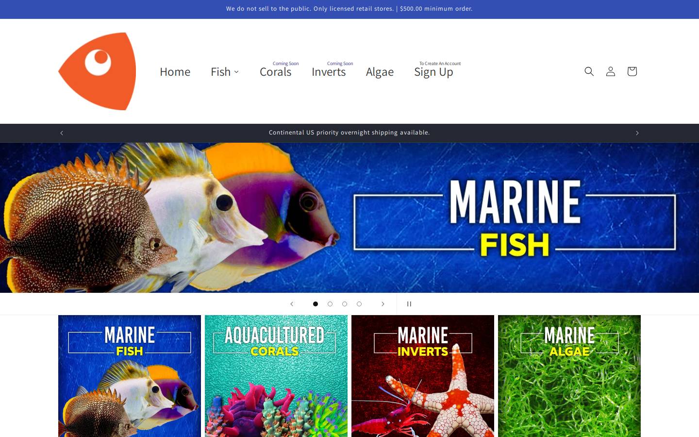 gulfstreamtropicalmarine.com homepage screenshot