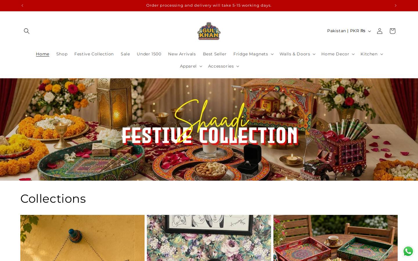 gulkhan.pk homepage screenshot