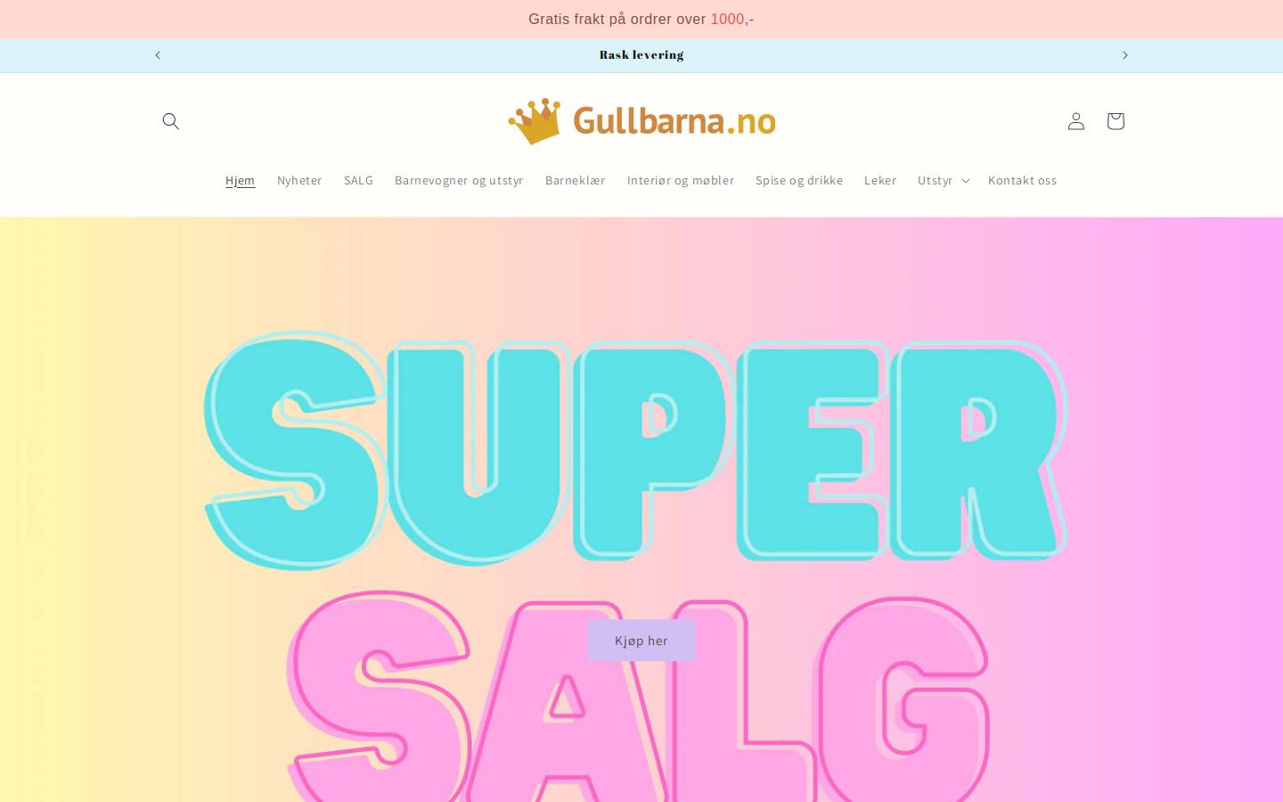 gullbarna.no homepage screenshot