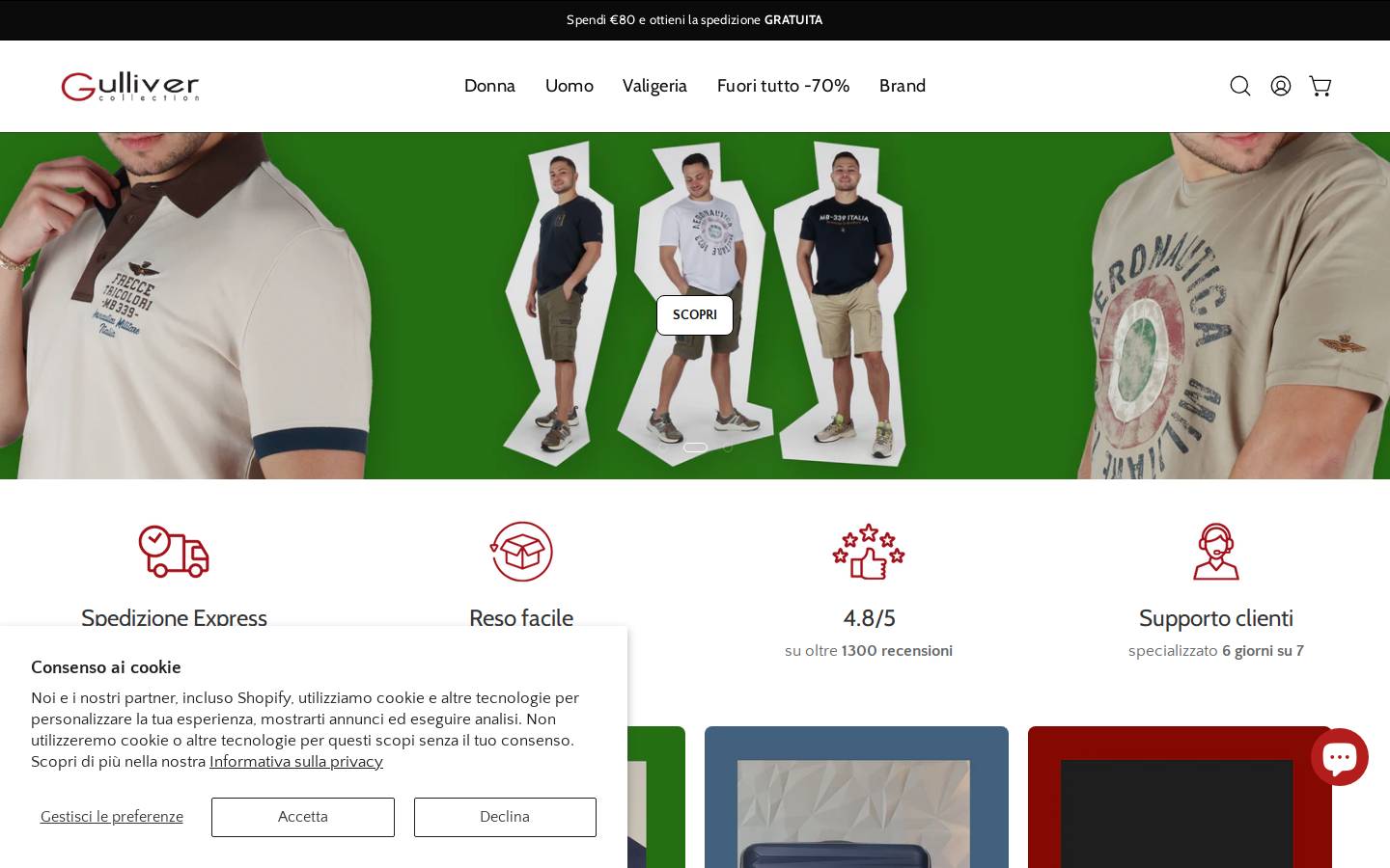 gullivercollection.it homepage screenshot