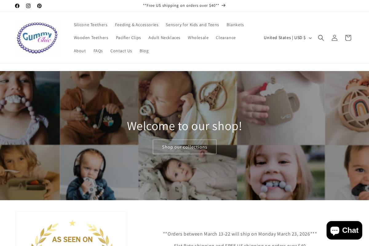 gummychic.com homepage screenshot