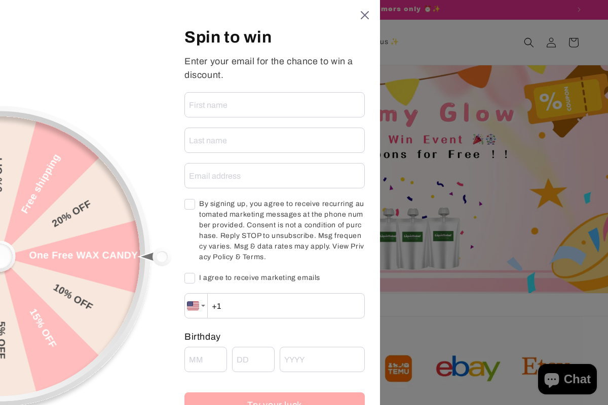 Gummy Glow homepage screenshot