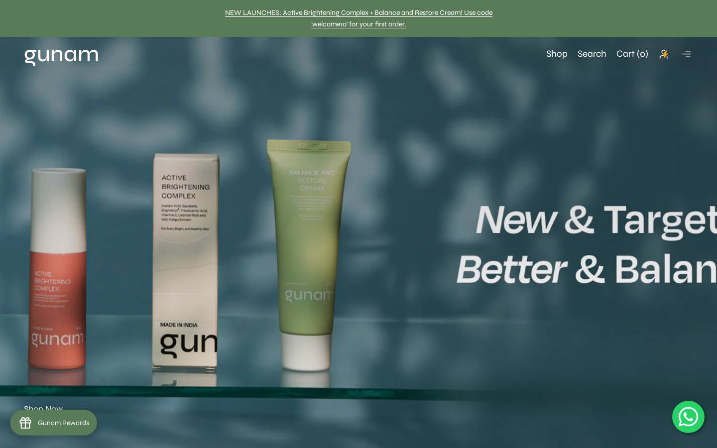 gunambeauty.com homepage screenshot