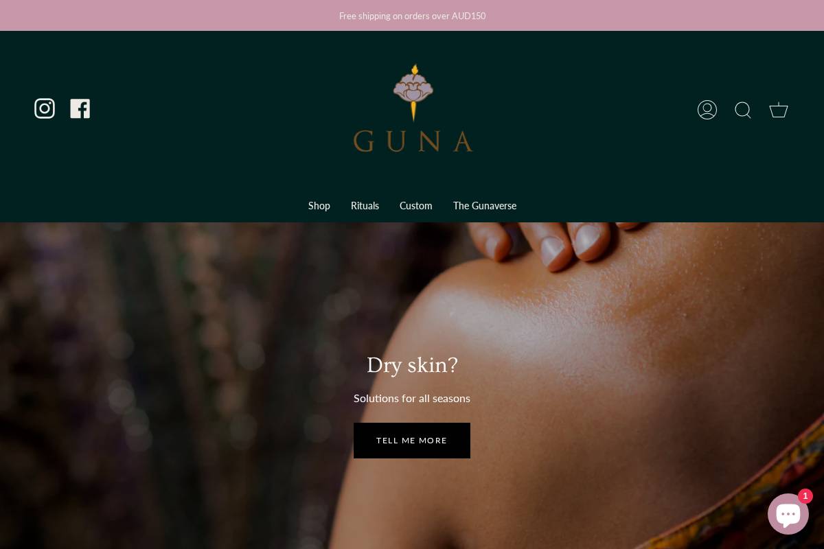 gunanatural.com homepage screenshot