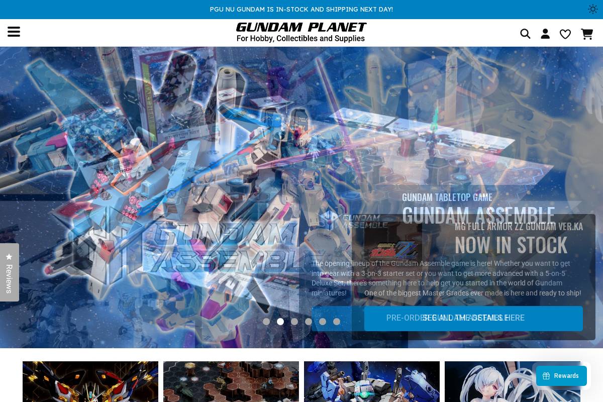 Gundam Planet homepage screenshot