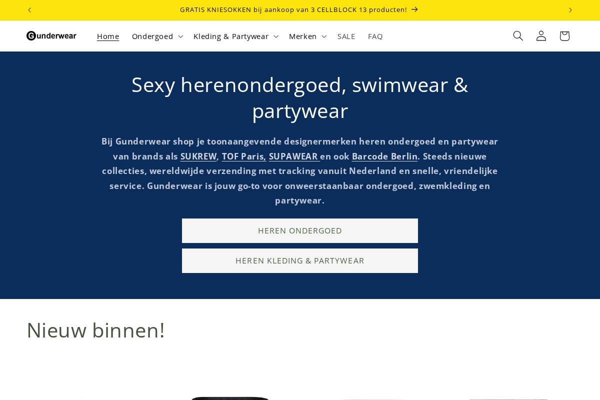Gunderwear homepage screenshot
