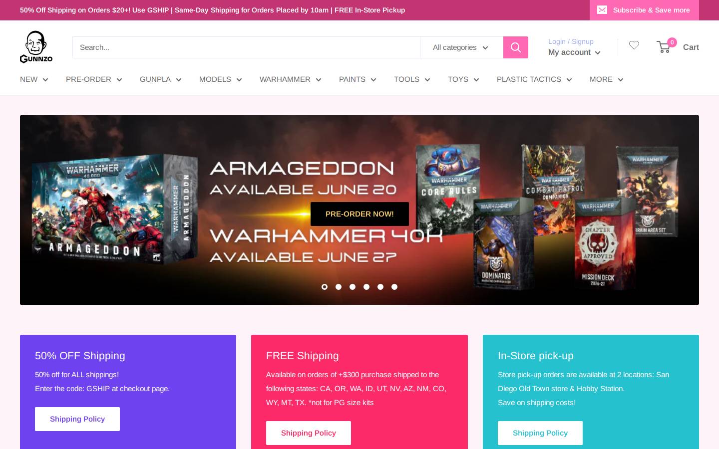 gunnzo.com homepage screenshot