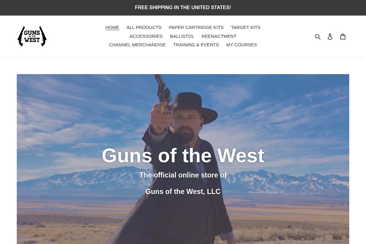 Guns of the West homepage screenshot