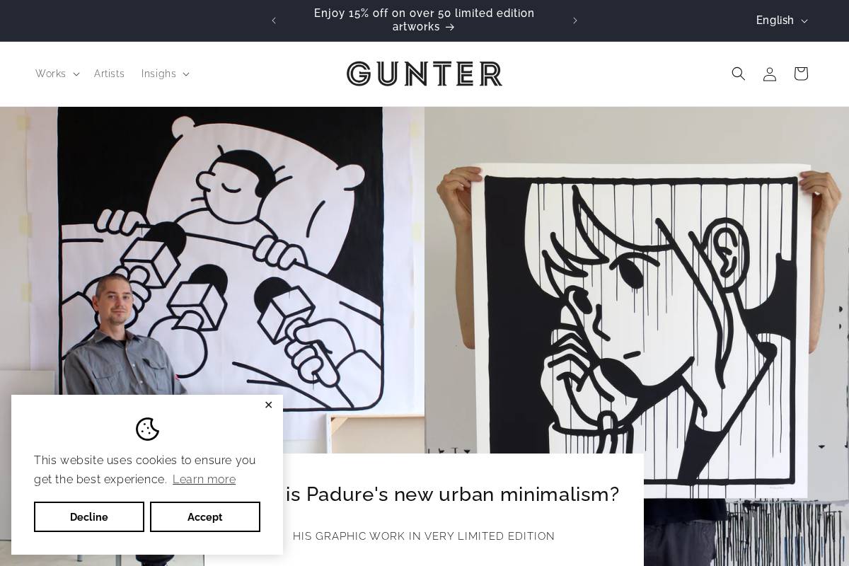 guntergallery.com homepage screenshot