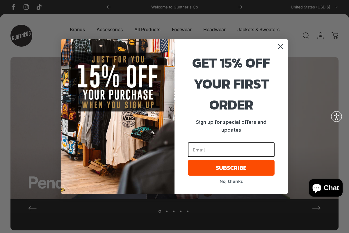 Gunthers Supply And Goods homepage screenshot