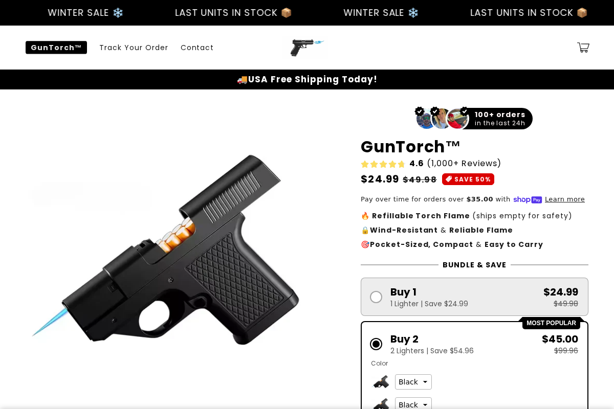 Guntorch homepage screenshot