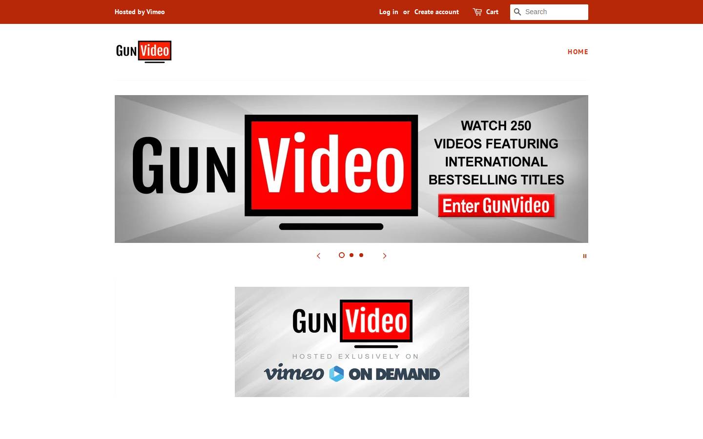 gunvideo.com homepage screenshot