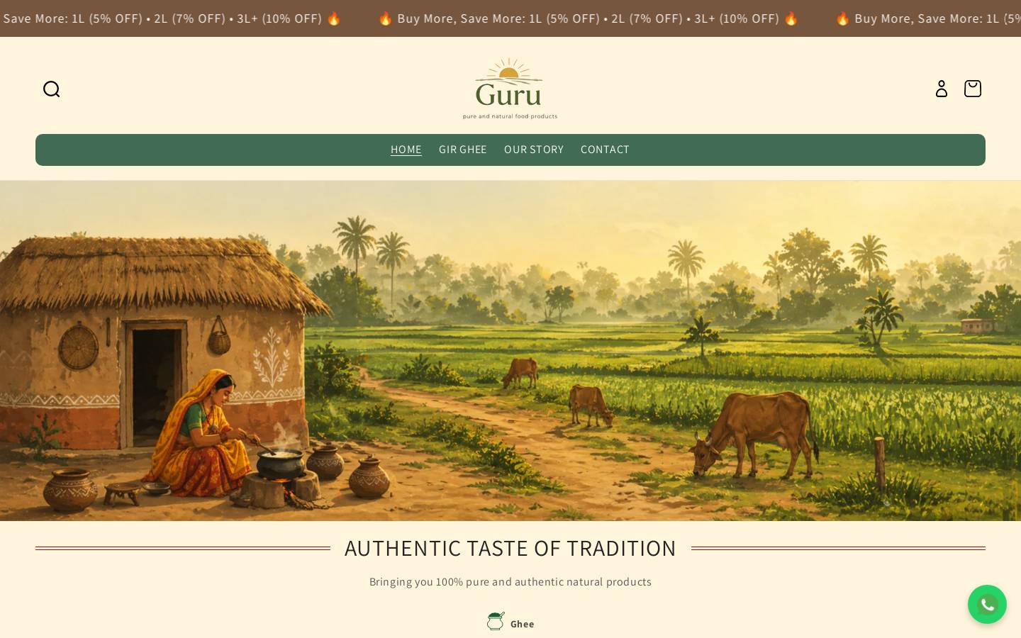 gurunaturalfoodproducts.com homepage screenshot
