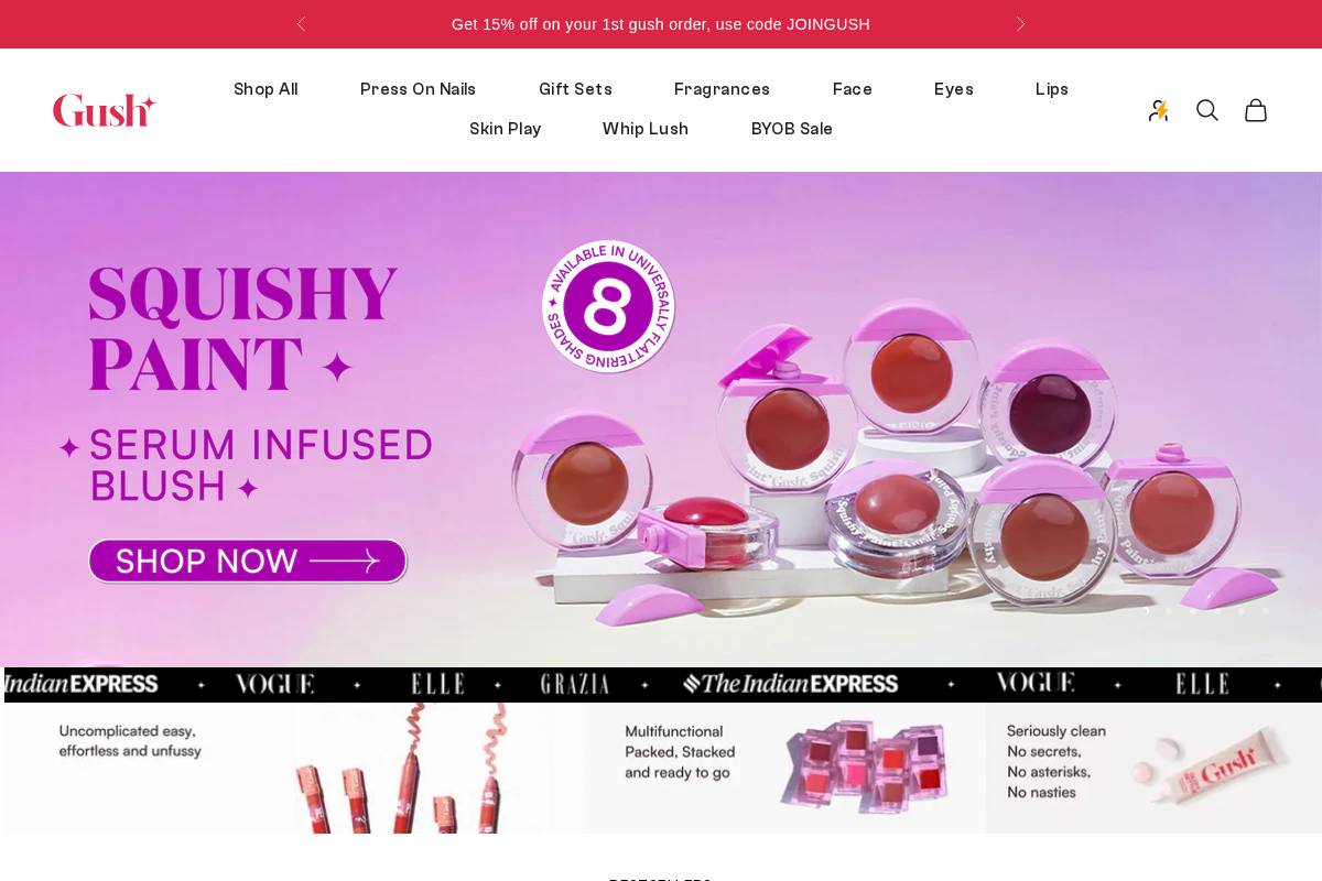 gushbeauty.com homepage screenshot
